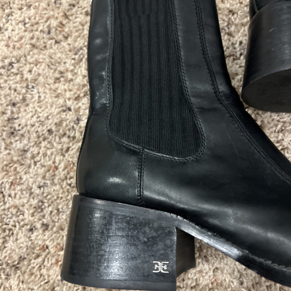 Sam Eldelman Black Leather Biker Boots Size 8 - Picture 2 of 7